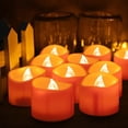thumbnail image 5 of 24 bolsas de velas de té naranjas, luces de calabaza pequeñas, velas de té falsas electrónicas de Halloween, luces de calabaza para exteriores, 5 of 5