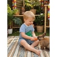 thumbnail image 5 of BemeyourBBs Newborn Baby Summer Clothes Infant Baby Boys Dinosaur Elephant Outfit Casual Loose Striped Short Sleeve T Shirt Tops and Animal Embroidered Overalls Jumpsuit Suspender Pants Set, 5 of 9