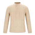 thumbnail image 3 of WAENQINLA Men's Cable Knit Sweaters Oversized Chunky Crewneck Pullovers Winter Warm Solid Long Sleeve Knitted Sweater, 3 of 7