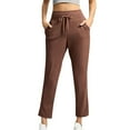 thumbnail image 4 of CHUMUD Pants for Women Stretchy High Waisted Ankle Pants 2 Pockets 7/8 Athletic Pants with Drawstring for Yoga Golf Travel Casual, 4 of 8