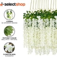 thumbnail image 4 of Flores Artificiales De Decoracion Glicina Colgantes De Wisteria para Jardín Exterior Hogar Fiesta Boda Plantas Artificiales Decorativas Flores Artificiales Realistas (Blancas 12 Piezas), 4 of 8