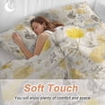 thumbnail image 4 of 3 Piece Yellow Grey Botanical Duvet Cover Set Full Size,Microfiber Comforter/Quilt Cover with Corner Ties and 2 Pillowcases,Spring Floral Watercolor Rustic All Season Soft Bedding with Zipper Closure, 4 of 8