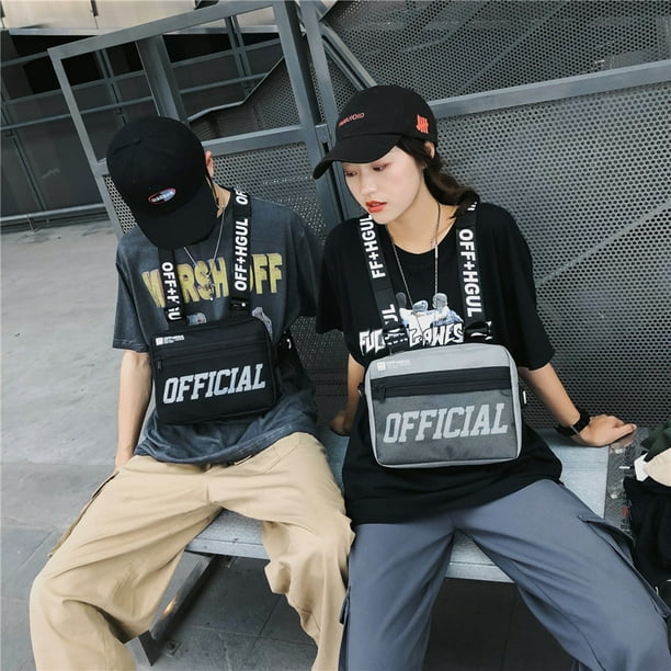 Chest Bag Hip Hop Streetwear Men s Vest Bags Adjustable Hand Free Rig Waistcoat Crossbody Women Accessories Waist Pack Outdoor Black