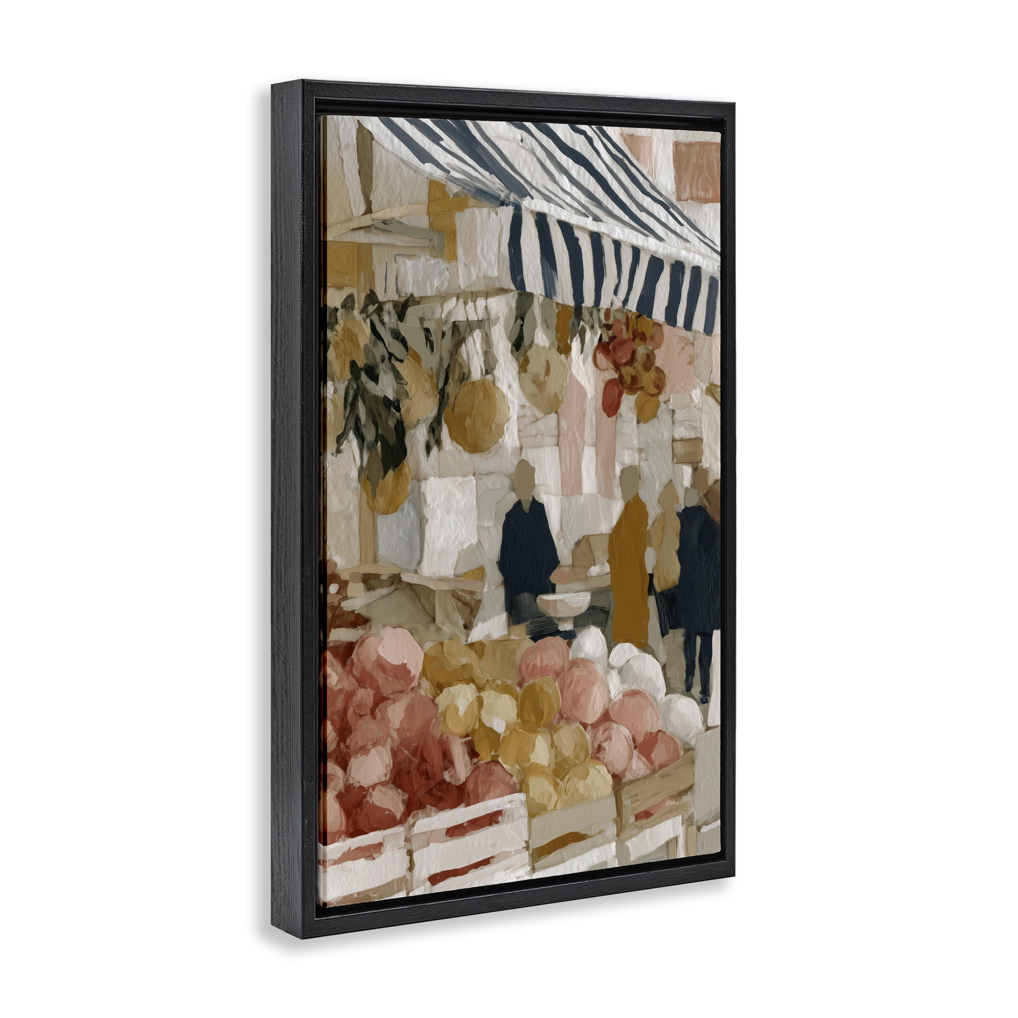 Stupell Industries Market Stall with Fresh Citrus Black Framed Floater Canvas Wall Art, design by Chromatic Storm Studio