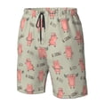 thumbnail image 2 of Yiaed Pigs Exercising Print Men's Swim Trunks with Lining Quick Dry Sports Shorts Beach Shorts Boardshorts-, 2 of 5