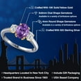 thumbnail image 2 of Gem Stone King 925 Silver and 10K Yellow Gold Purple Amethyst and Lab Grown Diamond Engagement Ring for Women | 1.69 Cttw | Oval 8X6MM | Gemstone February Birthstone | Size 6, 2 of 6