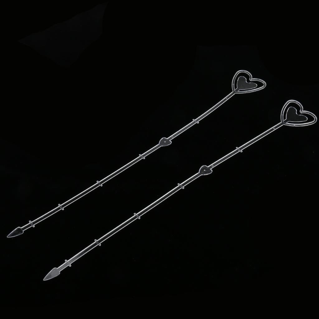 GUOOL 160pcs 13" Plastic Heart Head Floral Picks Card Holder Sticks Party Supplies