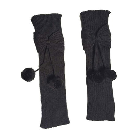 

ManMan Leg Warmer Bowknot Ball Warm Solid Color Knitted Boot Socks for Autumn Winter