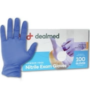 Dealmed Nitrile Exam Gloves – 100 Count Disposable, Non-Irritating, Latex Free Gloves, Multi-Purpose for First Aid and Medical Facilities (Small, Pack of 1)