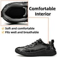 thumbnail image 2 of Mens Casual Leather Shoes Outdoor Hiking Work Shoes Breathable Lightweight Sneakers Comfortable Lace-up Driving Shoes Black 11 US, 2 of 7