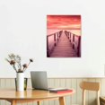 thumbnail image 3 of Nawypu  Canvas Wall Art Bridge in Mist in Colorful Sunset Glow Framed Ready to Hang, 3 of 5