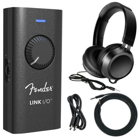 Fender Link I/O Studio Grade Audio Interface Bundle with Instrument Cable and Headphones