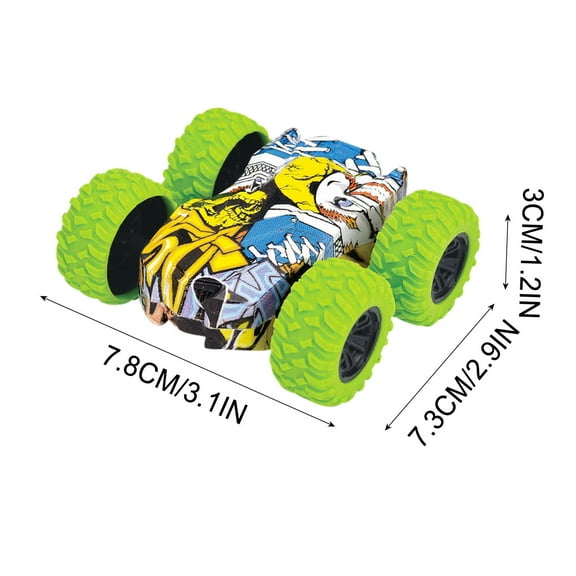 Qocolhg Doodle Monster Toys Trucks Double-Sided Friction Powered Vehicles Flips Shockproof Inertia Cars Push and Go Vehicles for Toddlers Kids Birthday Party Supplies Christmas Gifts for Kids