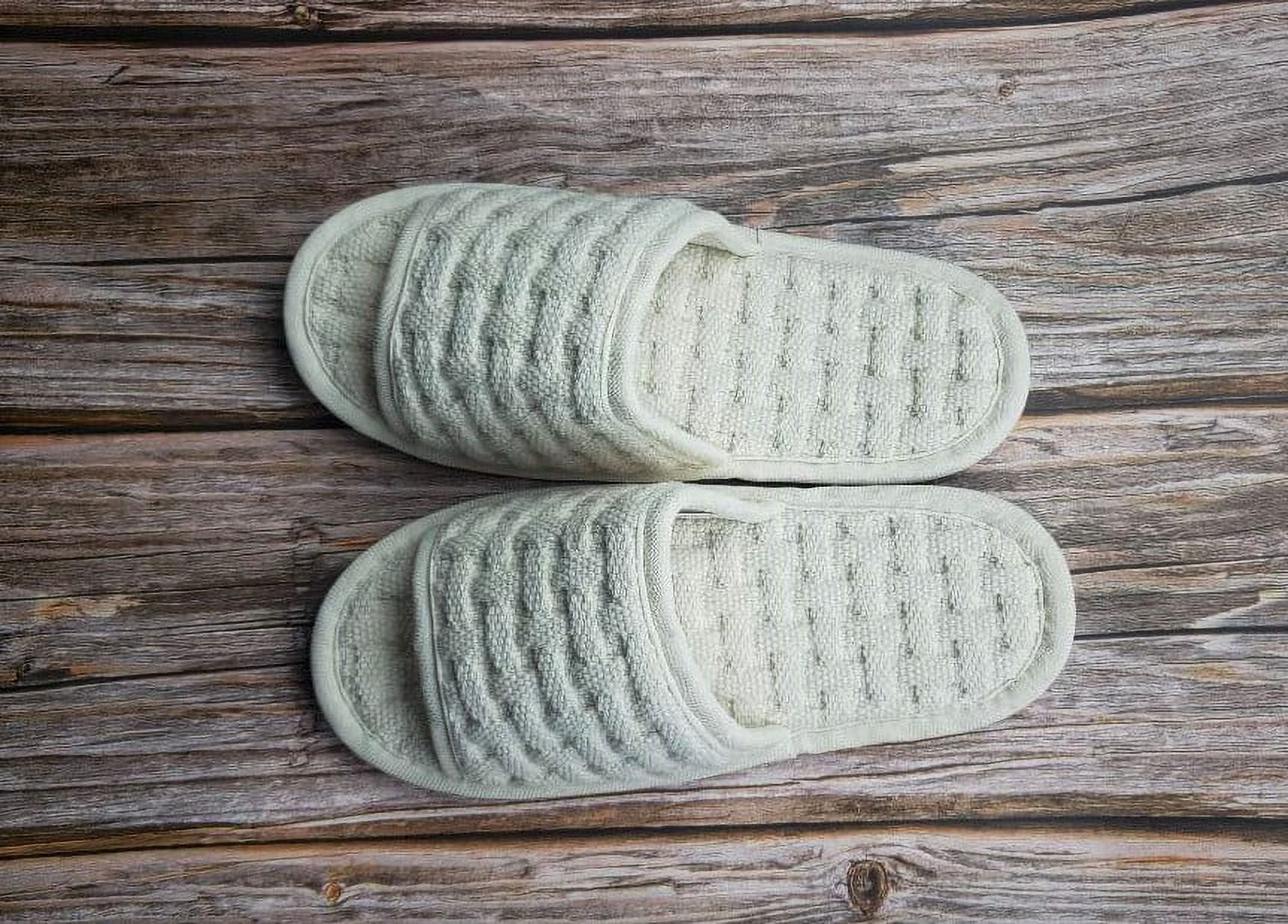 Soft Non Slip Washable 100% Cotton Waffle Weave Slippers