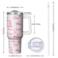 thumbnail image 2 of Pink Breast Cancer and Love Tumbler with Handle and Lid,40oz Double Wall Vacuum Insulated Tumbler,Cups Gift for Women and Men, 2 of 7