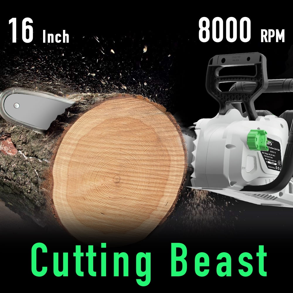 SOYUS 16-Inch Brushless Cordless Chainsaw, 40V Battery Operated with Automatic Chain Oiler 2x4.0Ah Batteries Included
