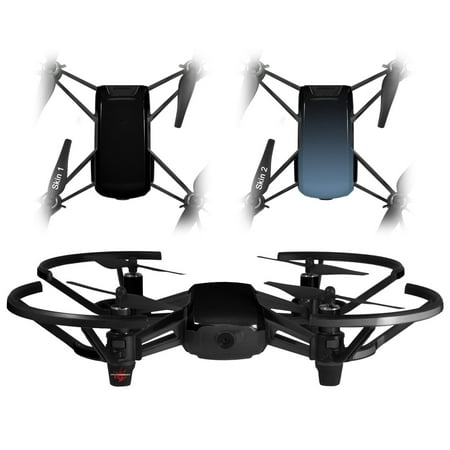 Skin Decal Wrap 2 Pack for DJI Ryze Tello Drone Solids Collection Color Black DRONE NOT INCLUDED