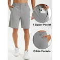 thumbnail image 6 of NEIKU Men's Casual Shorts 9" Lightweight Golf Shorts for Men Stretch with 3 Pockets Quick Dry Breathable Work Shorts Lightgrey 3XL, 6 of 9