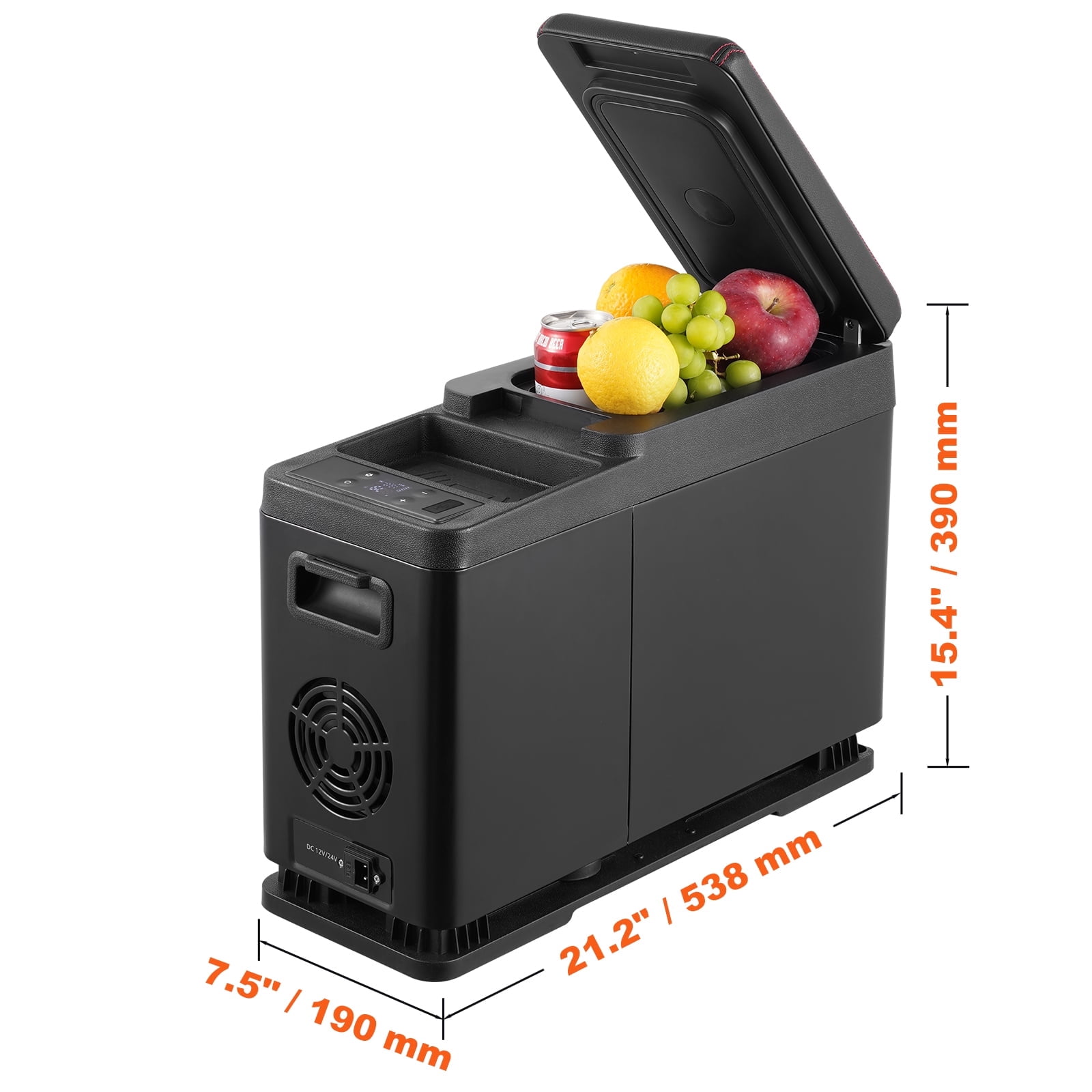 VEVOR Car Refrigerator, 12 Volt Car Armrest Refrigerator Fridge, 8 L Single Zone Portable Freezer, -4℉-68℉ Adjustable Range, 12/24V DC and 100-240V AC Compressor