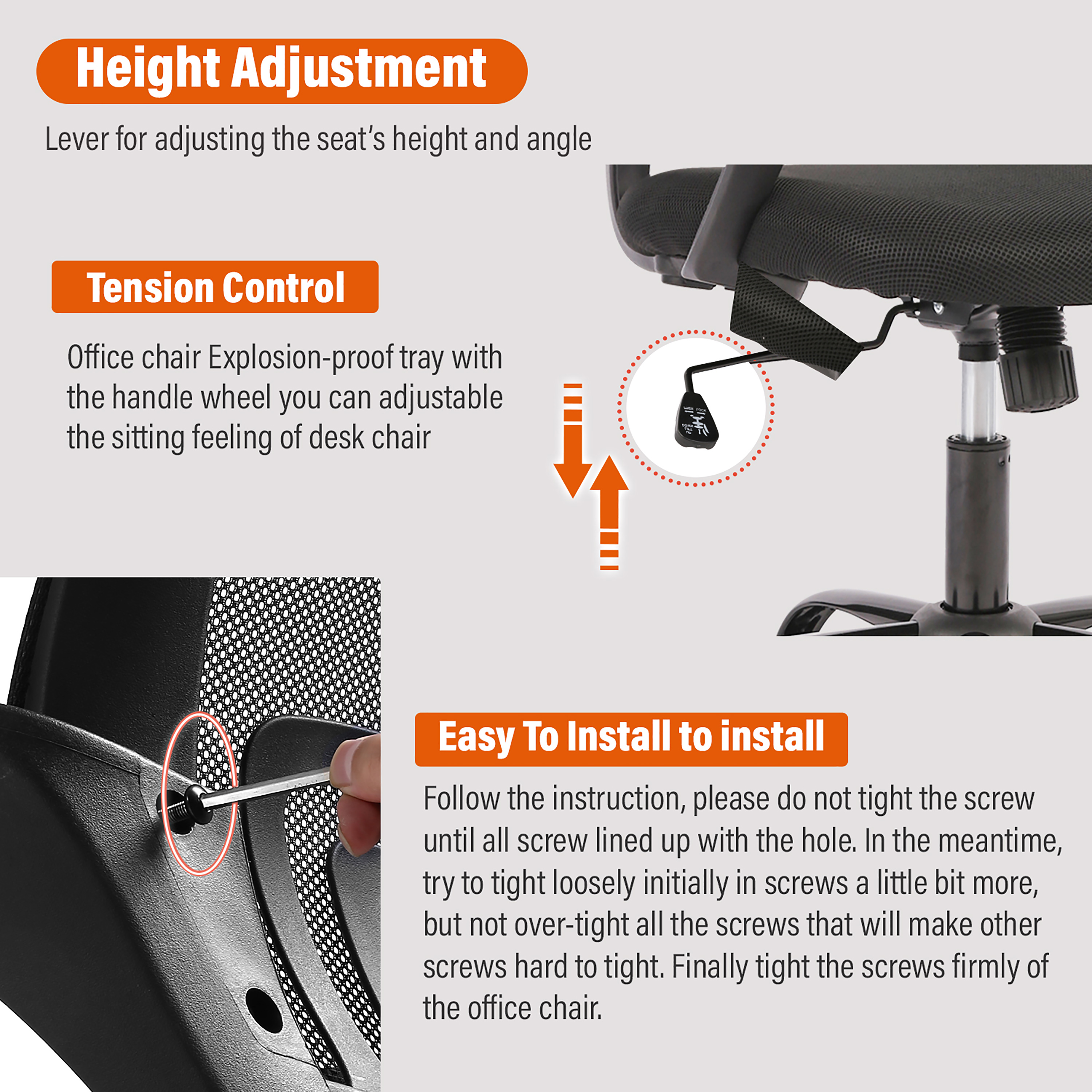 Lotto Breathable Ergonomic Black Mesh Swivel Office Chair with Lumbar Support