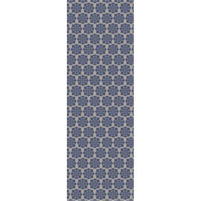 Aspen Brands RUG1B26 Tapis Moderne Design Européen 2 x 6 Pieds - Bleu & Blanc