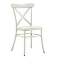 thumbnail image 5 of Weston Home Perry X-Back Metal Dining Chairs, Set of Two, Antique White, 5 of 10