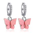 thumbnail image 1 of Women Butterfly Earrings Rhinestone Copper Pierced Earrings Dangle Earrings, 1 of 10