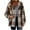 Coffee, variant on Womens Tops Zipper-Neck Hooded Plaid Warm Winter Casual Long Sleeve Coat Outwear Pink M