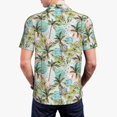 thumbnail image 3 of Balery Watercolor Palm Tree Printed Men’s Short Sleeve Polo Shirt, Midweight Men's Shirt,Golf Polo shirts -Small, 3 of 8