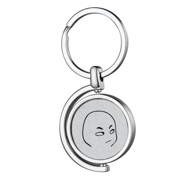 Mira en serio negro patron de Rotating keychain Metal Keyring Holder