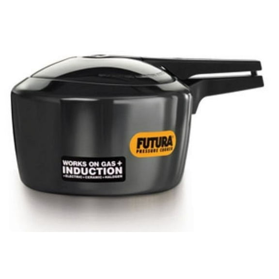 Futura Hawkins 3-Litre Hard Anodized Induction Compatible Pressure Cooker, Small, Black