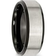 thumbnail image 4 of Stainless Steel Polished Black Ip With Brushed Center 8mm Beveled Edge Band (Size 7) Made In China sr126-7, 4 of 5