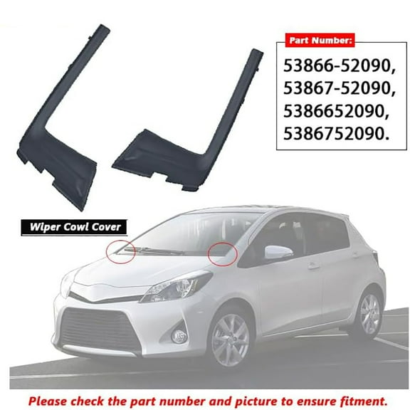 FYUU 1 Pair Windshield Wiper Cowl Trim Cover For Toyota Yaris 2012-2014