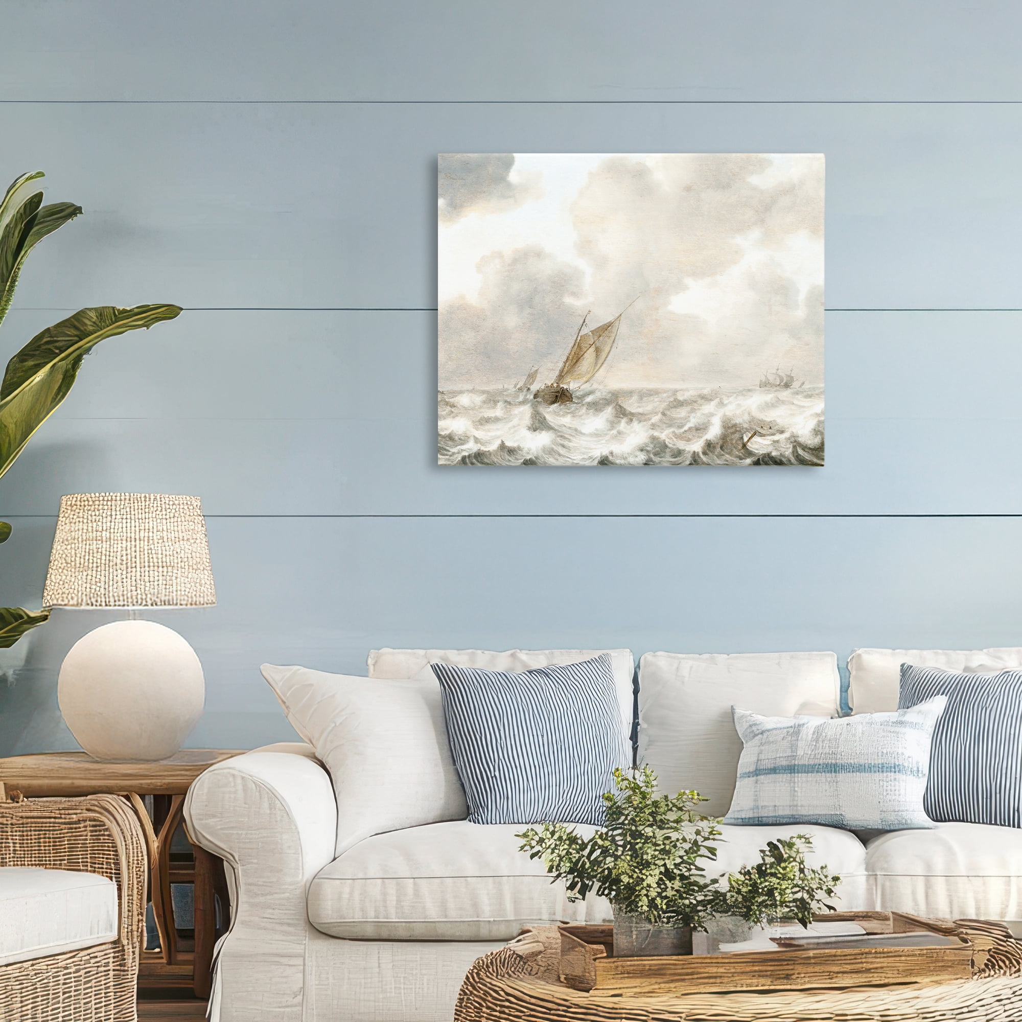 Stupell Industries Vintage Stormy Seas Canvas Wall Art, design by Leah Straatsma