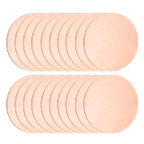 Uxcell 20Pcs Pure Copper Round Plate, 0.02"(0.5mm) Thick 1"(25.4mm) Dia C1100 Copper Round Disc Metal Cut Material for Crafts DIY Electrical Repair Industrial