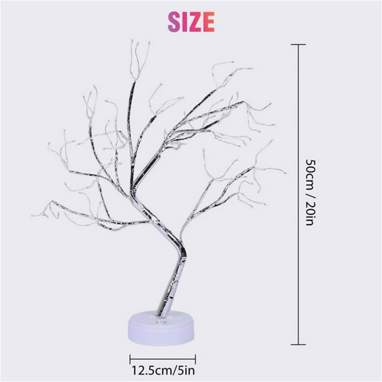 2pcs LED Bonsai Tree Light - 20'' Artificial Fairy Light Tabletop Tree Lamp  with 108 LED Lights - USB/Battery Operated Touch Switch - Christmas Party