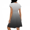 thumbnail image 5 of ClodeEU Women's Ombre Flutter Sleeve V Neck Cinched Waist Dress ,Solid Color Casual Midi Dress Gray,Womens Plus XL, 5 of 5