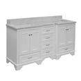 thumbnail image 4 of Nantucket 72" Double Bathroom Vanity with White Cabinet and Carrara Marble Top, 4 of 7