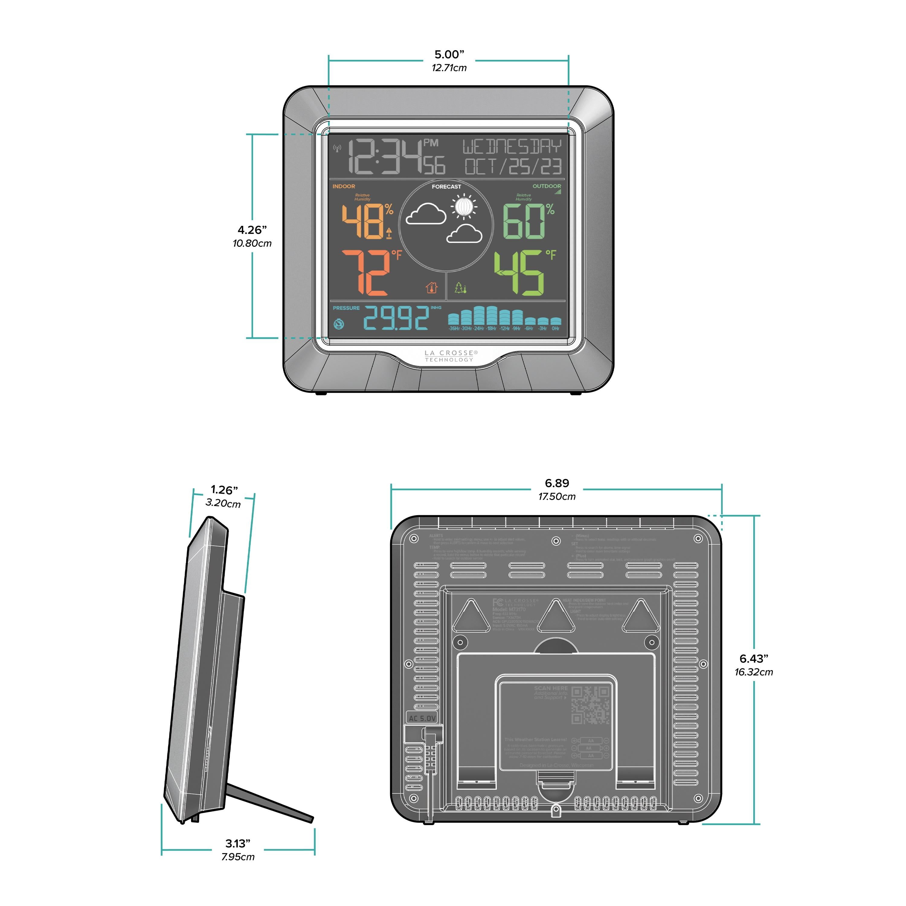 La Crosse Technology Digital Wireless Color Weather Station with Historical Pressure, M73170