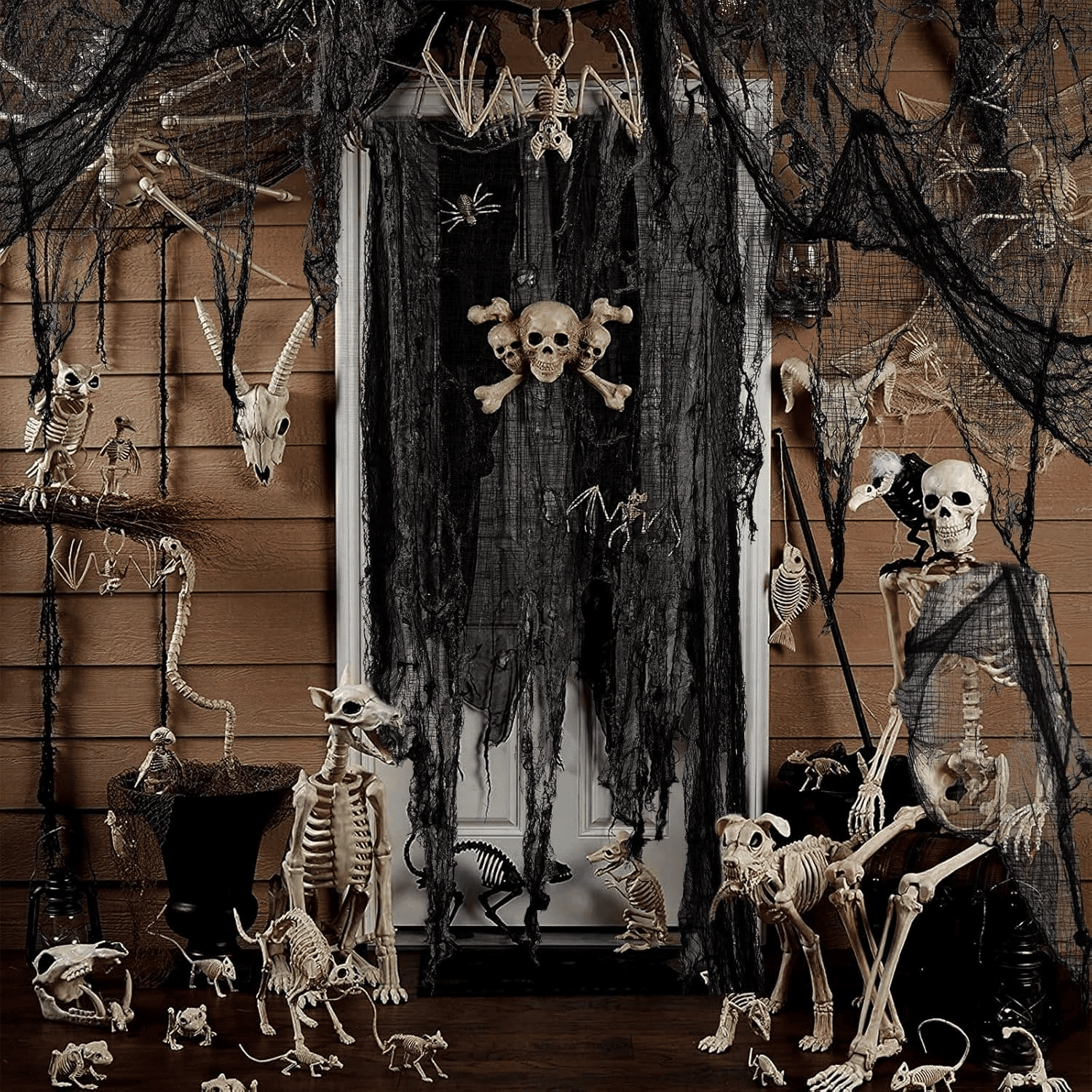 410x80 Inch Halloween Creepy Cloth Gauze Fabric in 5 Colors for Spooky Decor