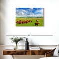 thumbnail image 3 of Elephant Stock Grazing Hereford Cows Wall Art - Horizontal Canvas Wall Art - Living Room Wall Decor - Animal Canvas - Beige And Brown Decor - 30" x 20", 3 of 8
