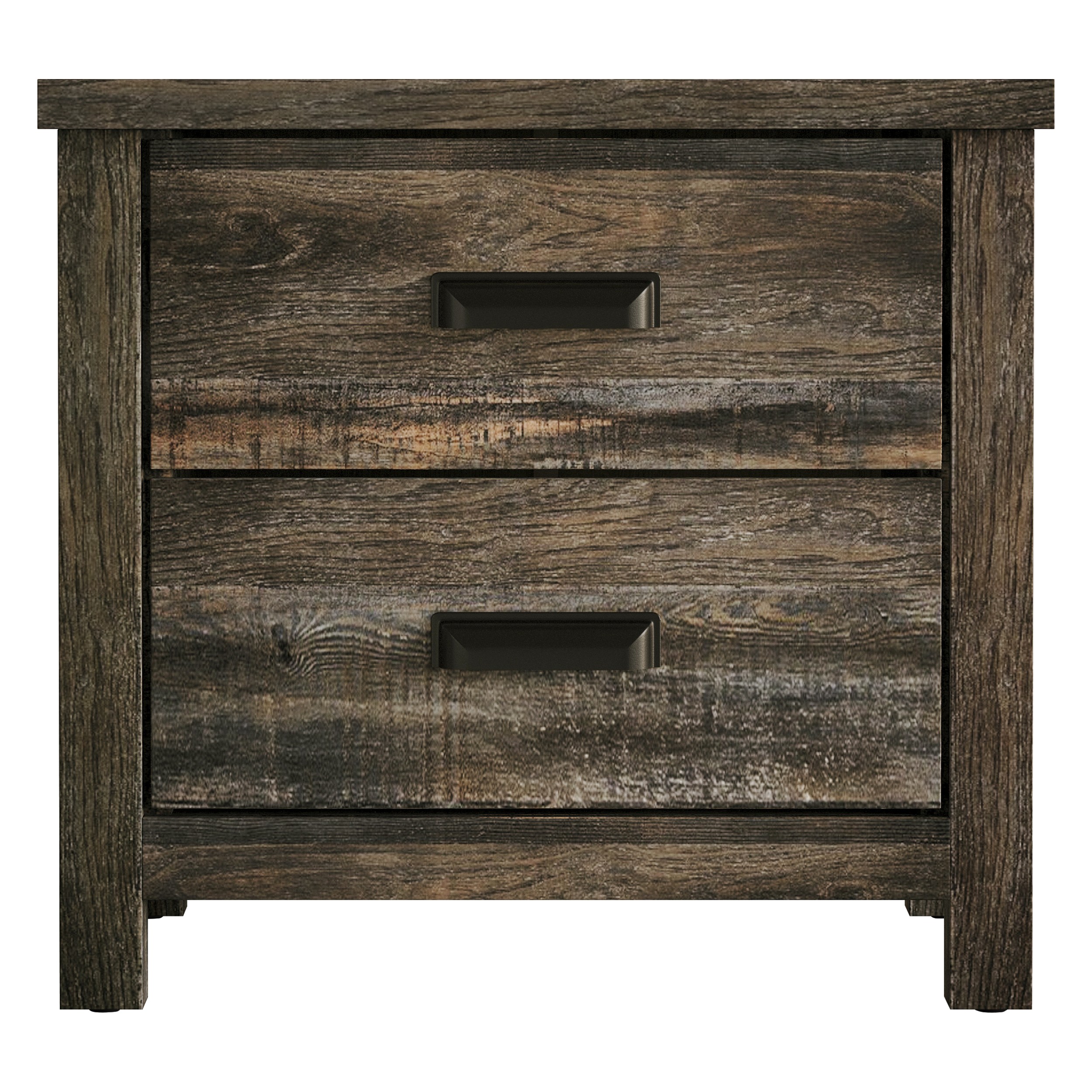 Home Design Racine 2 Drawer Nightstand, Brown Oak