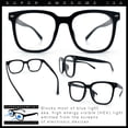 thumbnail image 2 of Nerdy Large Horn Rim Rectangular Blue Light Filtering Computer Eyeglasses Black, 2 of 8