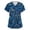 05-Earthy Yellow, variant on Women V Neck Cartoon Print Short Sleeve Scrub Tops, Pocket Side Split Care Worker Uniform Shirts 10-Navy L