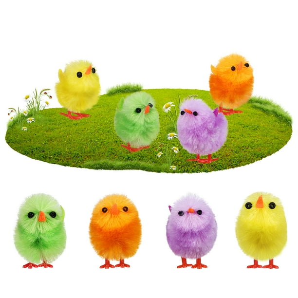 8 piezas de pollitos de Pascua, animales de peluche, mini pollitos de Pascua, pollitos peludos, recuerdos de fiesta de Pascua