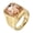Gold Light Orange, variant on Men's Stainless Steel Vintage Wedding Promise Engagement Ring with Big Stone Gold Light Orange Size 7