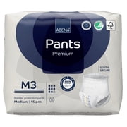 Abena Premium Pants M3 Disposable Underwear Pull On with Tear Away Seams Medium, 1000021324, 50, 180 Ct