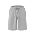thumbnail image 3 of DYMADE Men Chino Style Classic Beach Style Linen Solid Pantaloons Shorts, 3 of 5