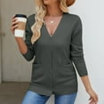 thumbnail image 4 of Cardigan Sweaters for Women 2025 Long Sleeve V Neck Button Down Knit Plain Cardigan Sweater Blouse Outerwear, 4 of 7