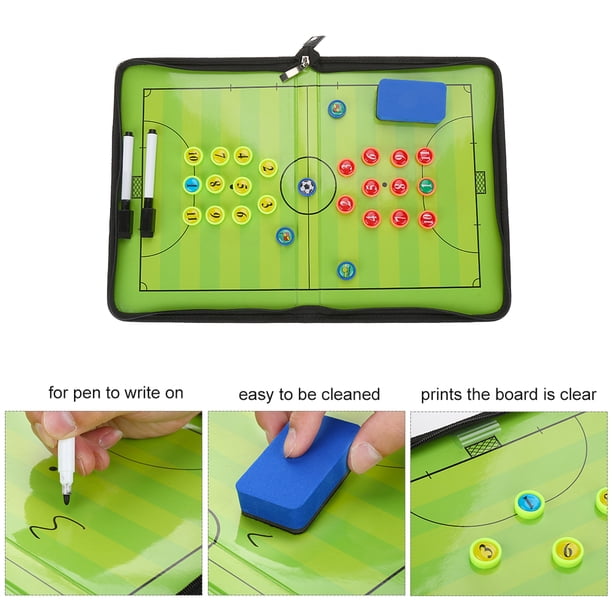 📋 Carpeta Táctica Plegable Para Entrenamiento De Fútbol: Pizarra Magnética Con Imanes, Bloc De Notas Y Accesorios. Ideal Para Entrenadores ⚽